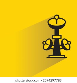 network tower icon with shadow on yellow background