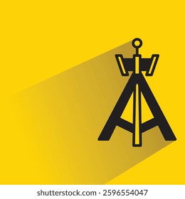 network tower icon with shadow on yellow background