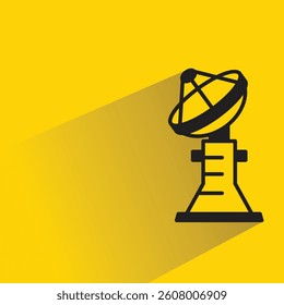 network tower icon with shadow on yellow background