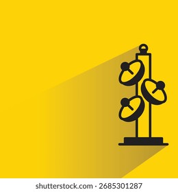 network tower icon with shadow on yellow background