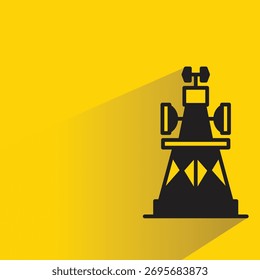 network tower icon with shadow on yellow background