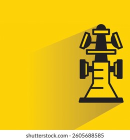 network tower icon with shadow yellow background