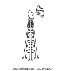 Icono de la torre de la red, diseño simple de la Ilustración vectorial.