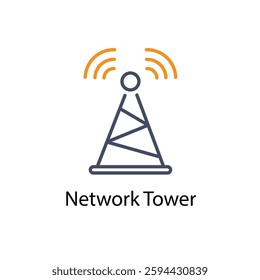 Network Tower vector icon stock illustration