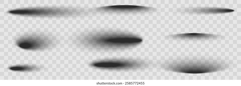 Network of transparent oval shadows.  Abstract vector illustration for design and business.On a transparent background.EPS 10.