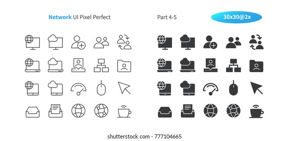 Network UI Pixel Perfect Well-crafted Vector Thin Line And Solid Icons 30 2x Grid for Web Graphics and Apps. Simple Minimal Pictogram Part 4-5