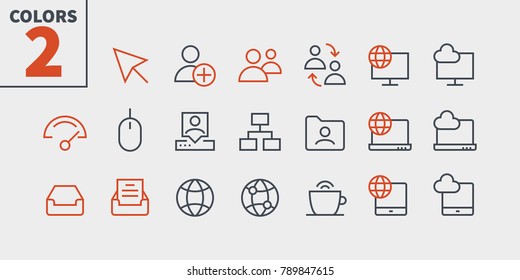 Network UI Pixel Perfect Well-crafted Vector Thin Line Icons 48x48 Ready for 24x24 Grid with Editable Stroke. Simple Minimal Pictogram