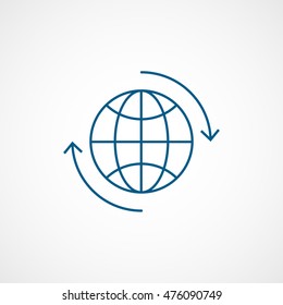 Network Update Blue Line Icon On White Background