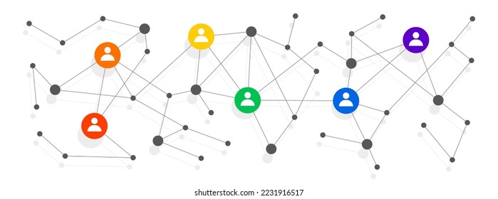 Network user communication structure connect dots and lines background template. Tech linked global digital database graphic vector.