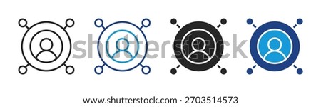 Network User icon set multiple style collection