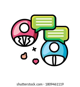 network user icons with speech bubble vector illustration design
