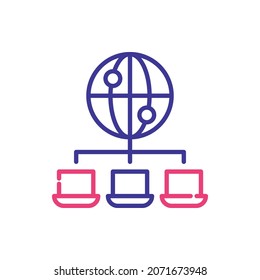 network vector 2 colours Icon Design illustration. Web Analytics Symbol on White background EPS 10 File