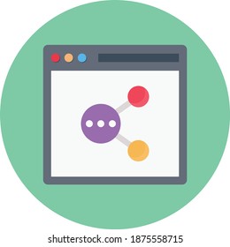 network vector circle flat icon