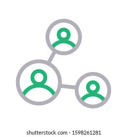 network vector color line icon 