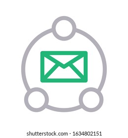 network vector color line icon