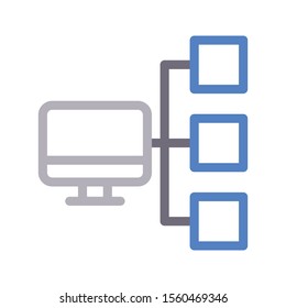 network vector colour line icon 