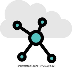 network vector colour line icon