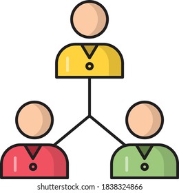 network vector flat color icon