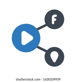 network vector glyph color icon 