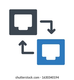 network vector glyph color icon 