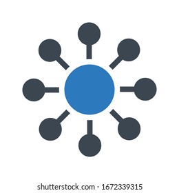 network vector glyph color icon 
