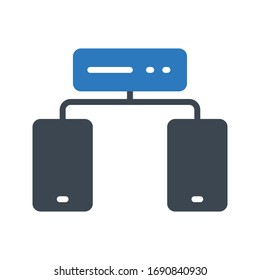 network vector glyph color icon 