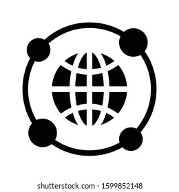 network vector glyph flat icon 