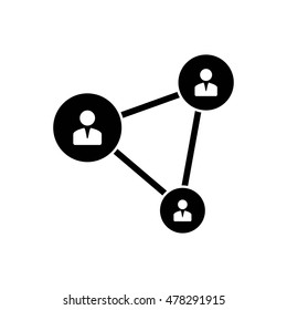 Network vector icon. Black illustration isolated on white background for graphic and web design.