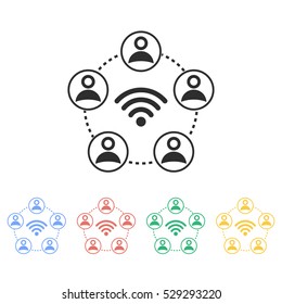 Network vector icon. Illustration isolated on white background for graphic and web design.