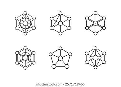 network vector icon line art illustration