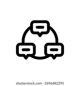 Network vector icon of linked nodes, ideal for internet, social media, and technology themes