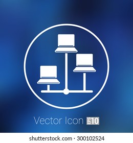 Network - vector icon networking wired lan web.