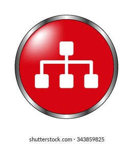 Network - vector icon  on the red button