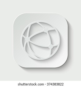 network vector icon - paper illustration