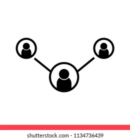 Network vector icon, people symbol. Simple, flat design for web or mobile app