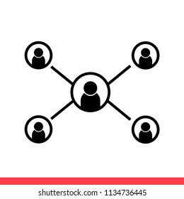 Network vector icon, people symbol. Simple, flat design for web or mobile app