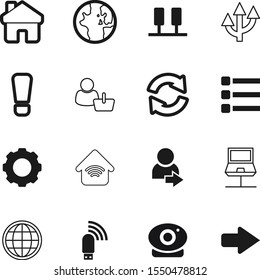 network vector icon set such as: planet, architecture, work, gear, usb, power, member, cottage, drop, camera, shopping, coverage, smarthouse, male, chat, traffic, client, cloud, sync, cog, safety