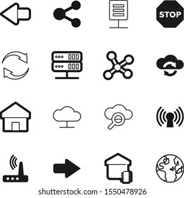 network vector icon set such as: repeat, sphere, search, view, multimedia, friendship, art, around, cottage, icons, tool, site, geography, arrowheads, gateway, device, control, danger, loop, linked