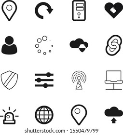 network vector icon set such as: police, emblem, database, privacy, fire, silhouette, medical, male, next, earth, wireless, frequency, chain, broadcast, circular, market, customers, beacon, world