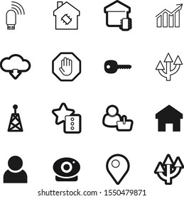 network vector icon set such as: drive, avatar, antenna, shopping, road, download, presentation, location, chat, do, secret, friend, stick, wave, safety, live, head, destination, guest, up, removable