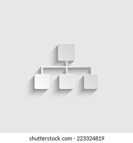 Network - vector icon with shadow on a grey background