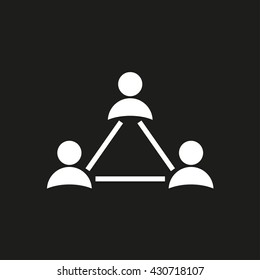 Network vector icon. White illustration isolated on black background for graphic and web design.