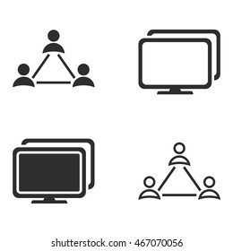 Network vector icons set. Illustration isolated on white background for graphic and web design.
