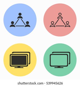 Network vector icons set. Illustration isolated for graphic and web design.