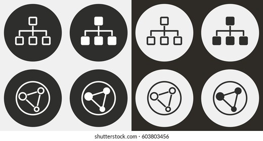 Network vector icons set. Illustration isolated for graphic and web design.