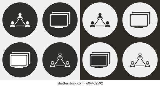 Network vector icons set. Illustration isolated for graphic and web design.