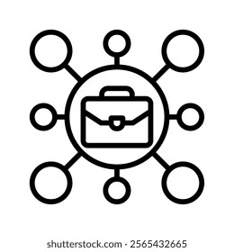 Network Vector Lineal Icon On White Background.