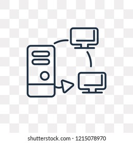 Network vector outline icon isolated on transparent background, high quality linear Network transparency concept can be used web and mobile