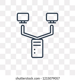 Network vector outline icon isolated on transparent background, high quality linear Network transparency concept can be used web and mobile