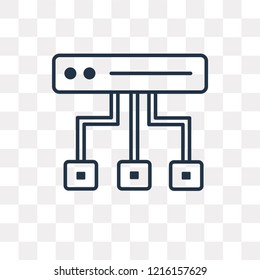 Network vector outline icon isolated on transparent background, high quality linear Network transparency concept can be used web and mobile
